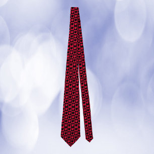 Cravate Motif Rouge et Noir à Damier de l'Arkansas