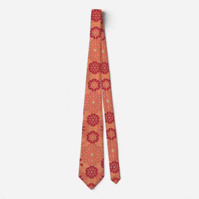 Cravate motif rouge et orange (Devant)