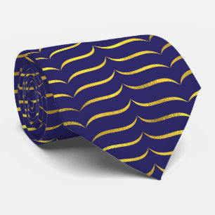 Cravate Motif Royal Blue et Gold Bracket