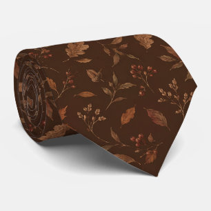 Cravate Motif sans couture botanique d'automne