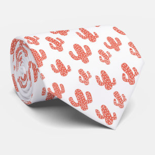 Cravate Motif sans couture de cactus orange