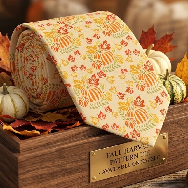 Cravate Motif sans couture de citrouille d'automne et de f (Créateur téléchargé)