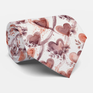 Cravate Motif sans couture de cœurs de la Saint-Valentin à