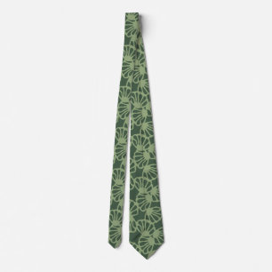 Cravate Motif sans couture de corail floral abstrait vert