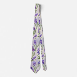 Cravate Motif sans couture de fleurs de lavande à l'aquare