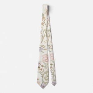 Cravate Motif sans couture de fleurs sauvages à l'aquarell