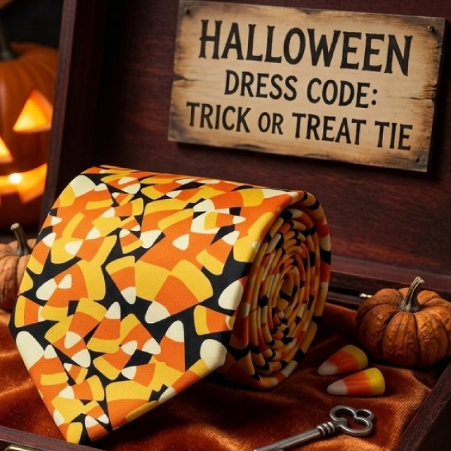Cravate Motif sans couture de maïs de bonbon d'Halloween (Créateur téléchargé)