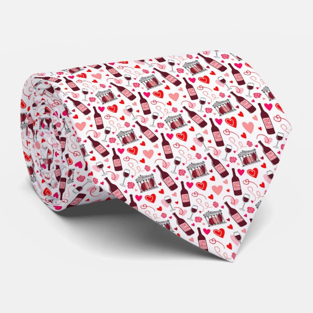 Cravate Motif sans couture de vin de philtre d'amour (Roulé)