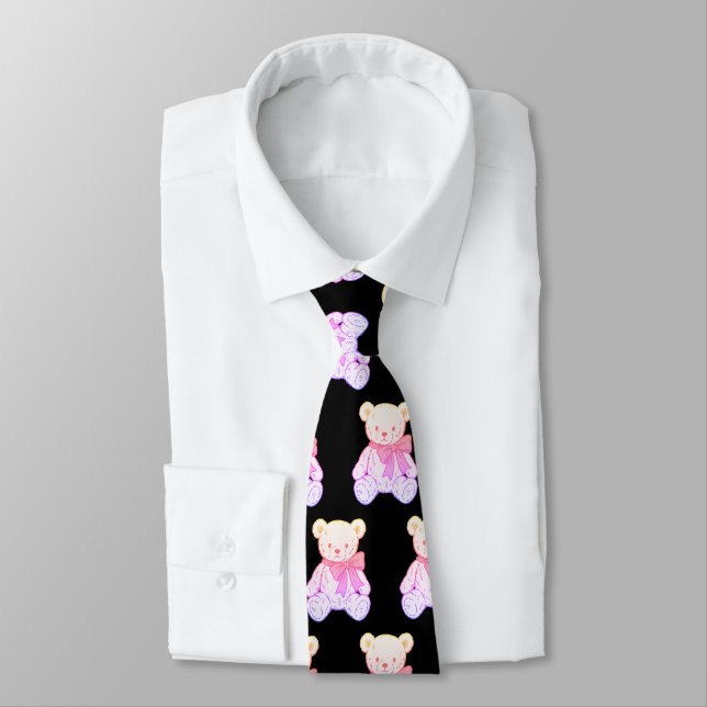 Cravate Motif sans couture d'ours en peluche mignon créati (Attaché)