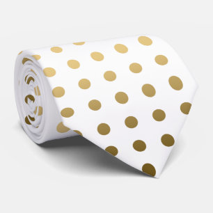 Cravate Motif sans couture or et blanc Polka-Dot