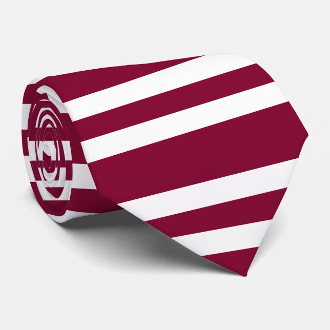 Cravate Motif sans fin à rayures blanches et burgundy (Roulé)