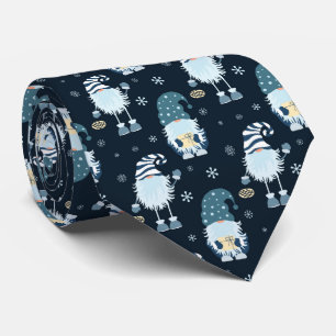 Cravate motif scandinave bleu de Noël sans couture