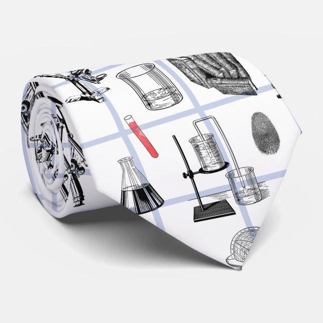 Cravate Motif scientifique en chimie scientifique (Roulé)