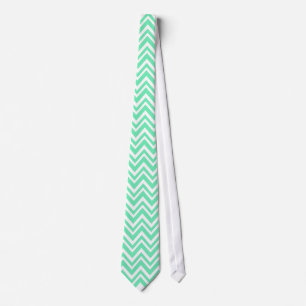 Cravate Motif Seafoam Mint Green Zigzgag