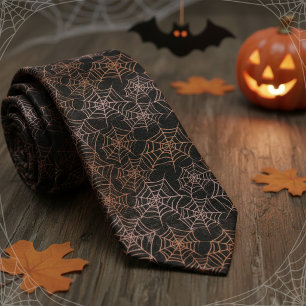 Cravate Motif subtil de toile d'araignée pour Halloween ID