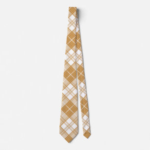 Cravate Motif Tartan Brun Blanc yxm0uat9