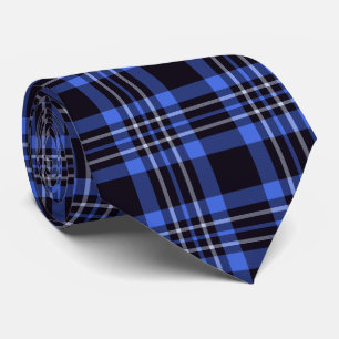 Cravate Motif Tartan Écossais Bleu Foncé