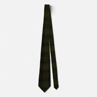 Cravate Motif Tartan foncé, noir et vert profond