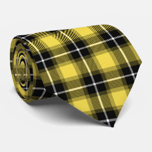 Cravate Motif Tartan jaune noir