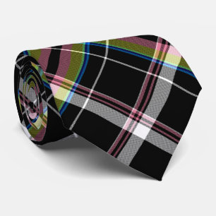 Cravate Motif Tartan noir et olive