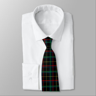 Cravate Motif Tartan (noir, vert et rouge)