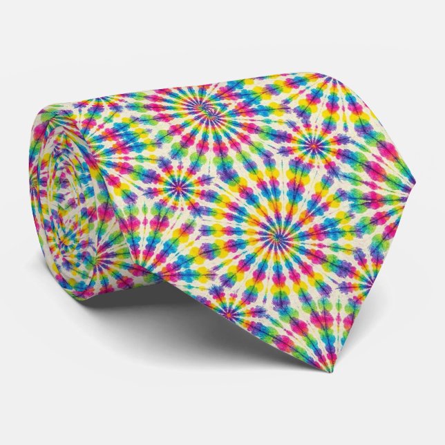 Cravate Motif Tie-Dye Psychédélique (Roulé)