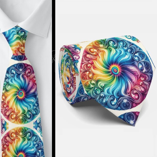 Cravate Motif Tie-Dye Psychédélique (Créateur téléchargé)