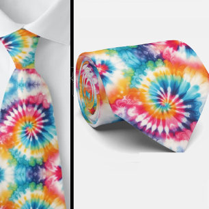 Cravate Motif Tie-Dye Psychédélique
