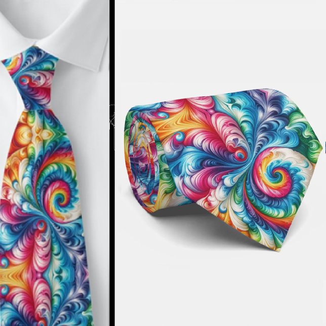 Cravate Motif Tie-Dye Psychédélique (Créateur téléchargé)