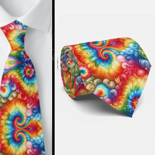 Cravate Motif Tie-Dye Psychédélique