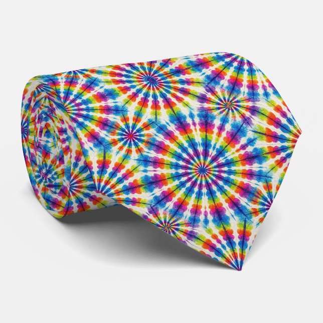 Cravate Motif Tie-Dye Psychédélique (Roulé)