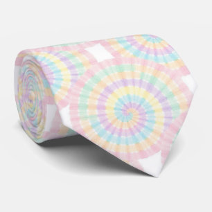 Cravate Motif Tie-Dye Psychédélique Pastel