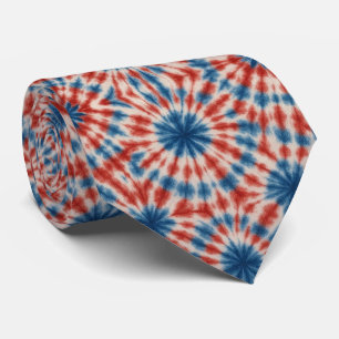 Cravate Motif Tie-Dye Psychedélique Patriotique