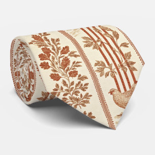 Cravate Motif Toile de Poule de Grange en Terracotta Class