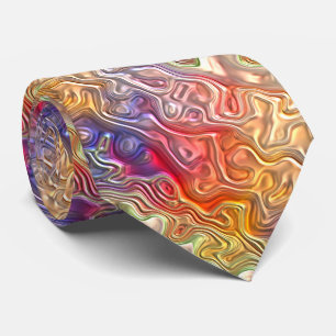Cravate Motif tourbillonnant abstrait coloré et lumineux