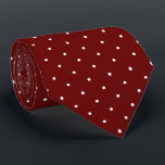 Cravate Motif traditionnel des points rouges foncés et bla<br><div class="desc">Cette cravate rouge foncé a un motif traditionnel de pois blancs.</div>
