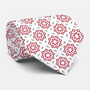 Cravate Motif traditionnel rouge vert et blanc de Noël