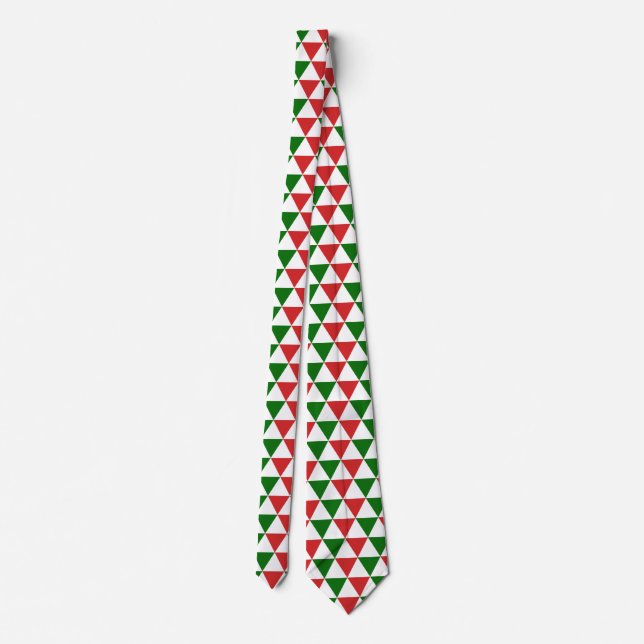 Cravate Motif triangle rouge et vert de Noël (Dos)