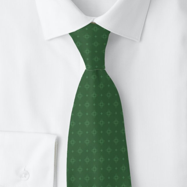 Cravate Motif Tribal Vert Chasseur (Créateur téléchargé)