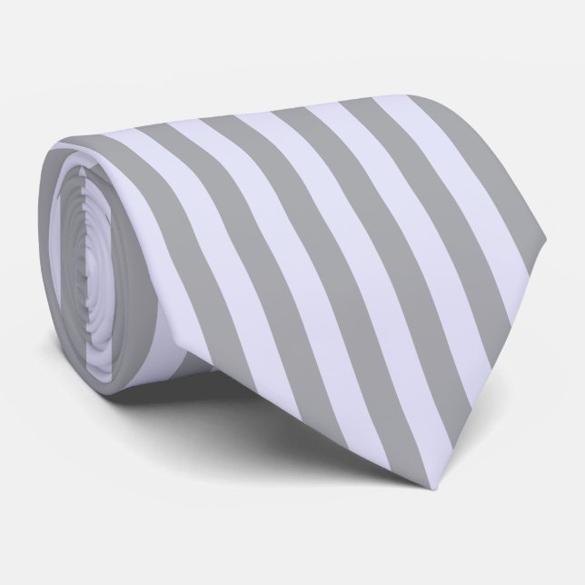Cravate Motif trié en gris et lavande (Roulé)