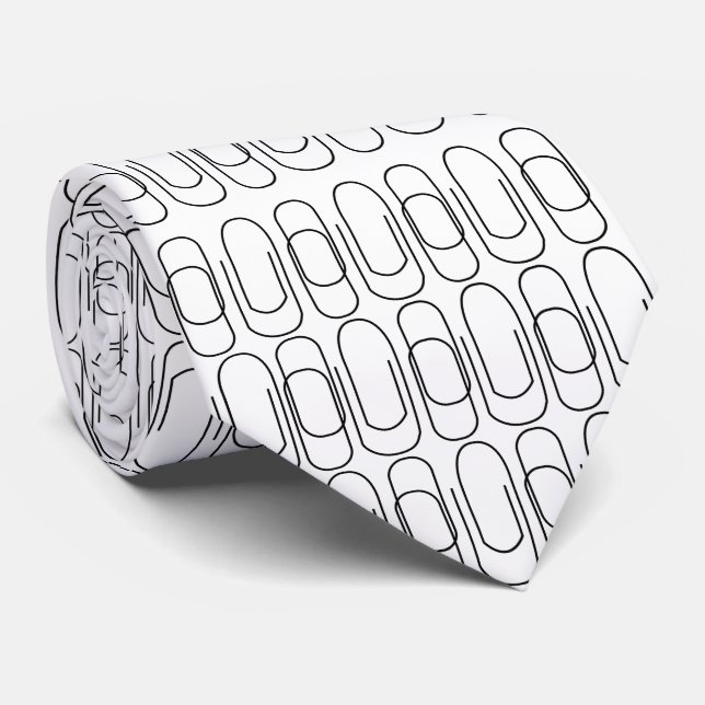 Cravate Motif trombone noir et blanc (Roulé)