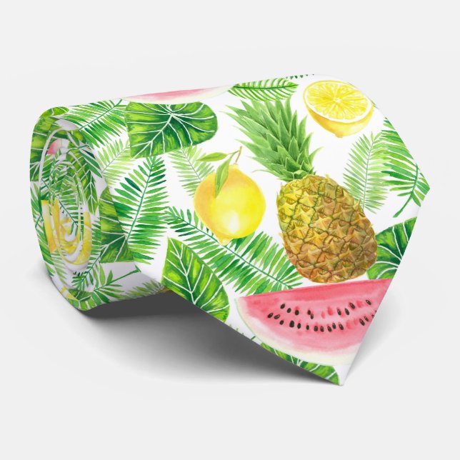 Cravate Motif tropical (Roulé)