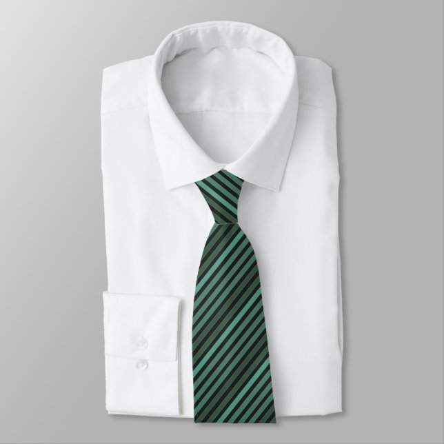 Cravate Motif uni rayé vert rétro (Attaché)