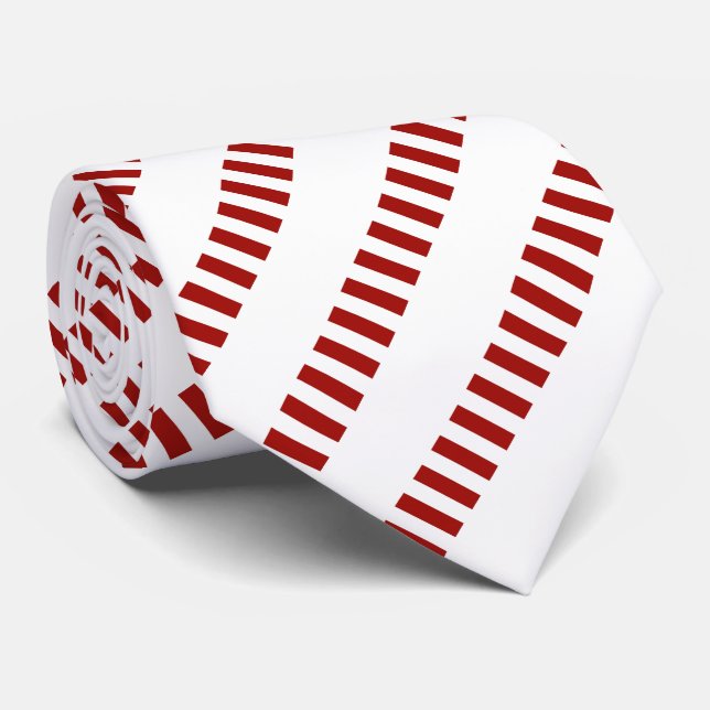 Cravate Motif unique rouge et blanc (Roulé)