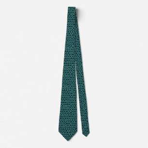 Cravate Motif vague - Ocean Green sur Dk Moss Green