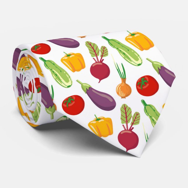 Cravate motif végétal mixte carrelé mignon (Roulé)