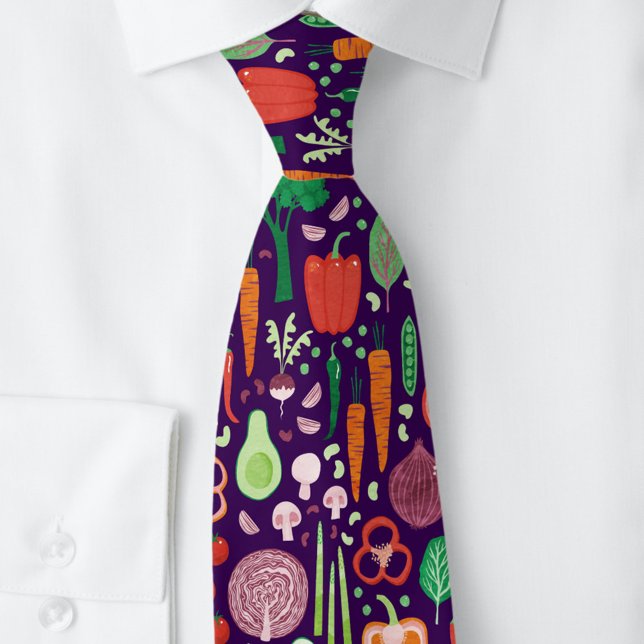 Cravate Motif végétal moderne amusant (Fun vegetable food pattern neck tie)