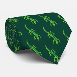 Cravate Motif vert Lizard de la tribu