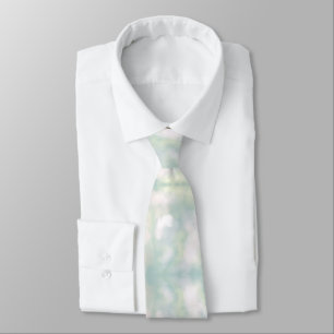 Cravate motif vert menthe pastel aquarelle nature