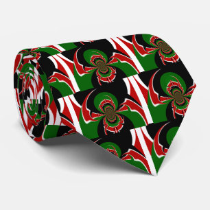 Cravate Motif vibrant du drapeau kenyan : Un art puissant